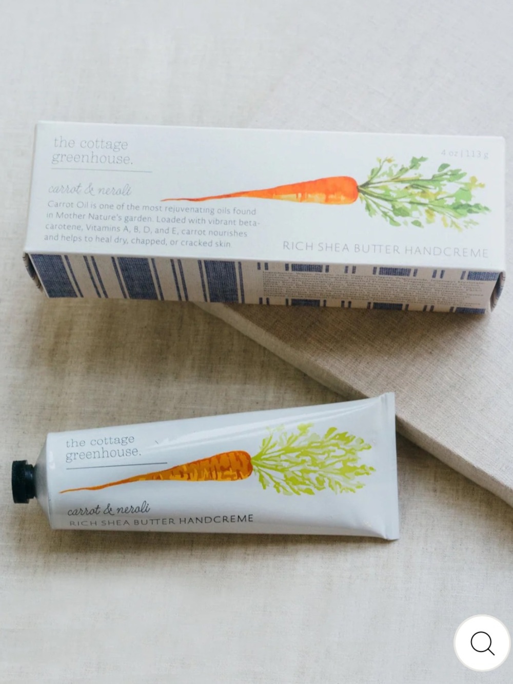 The Cottage Greenhouse CARROT & NEROLI Handcreme 4oz BRAND NEW/SEALED